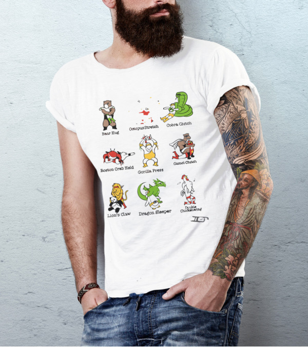 Bear Hug Octopus Stretch Cobra Clutch Boston Crab Hold Gorilla Press Camel Clutch Lion's Claw Dragon Sleeper Double Chickenwing T-Shirt