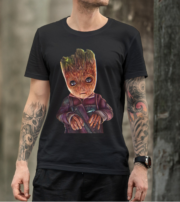 Awful Groot Guardians Of The Galaxy Sad Baby Tree Character T-Shirt