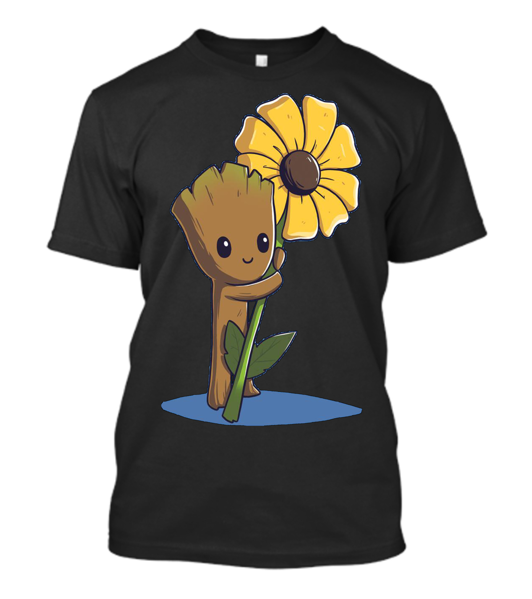 Baby Groot Hugging Sunflower T-Shirt