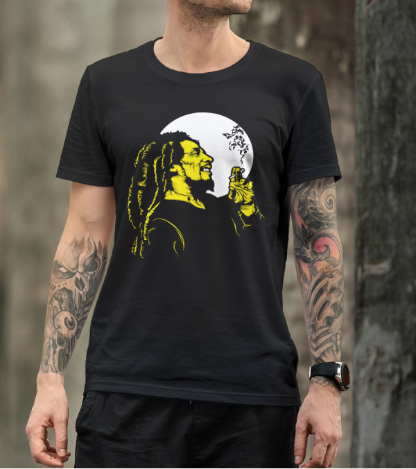 Bob Marley Wonderful Moonlit Smoke Yellow T-Shirt