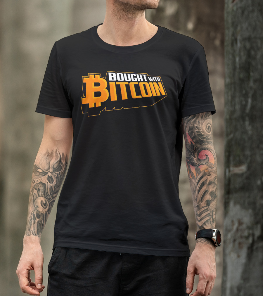 BOUGHT WITH BITCOIN Bold Orange T-Shirt