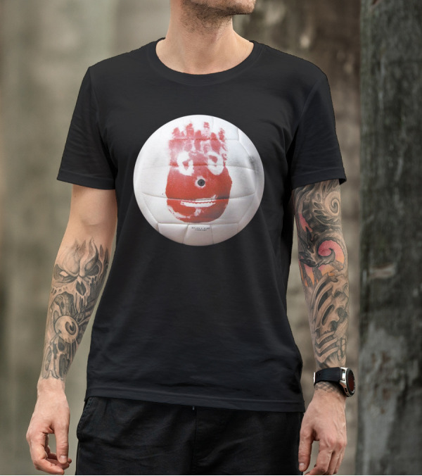 Cast Away Movie Wilson Volleyball Handprint Face T-Shirt