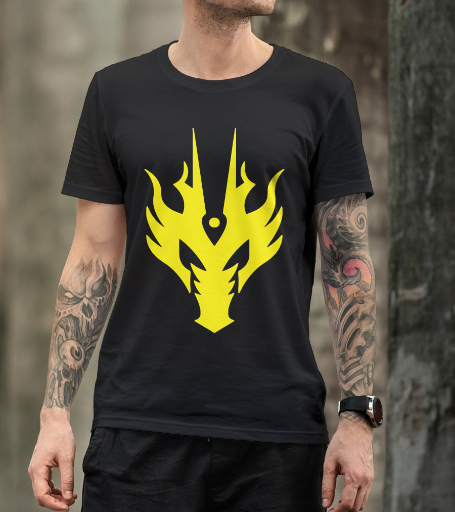 Dark Ryu Yellow Emblem Fiery T-Shirt