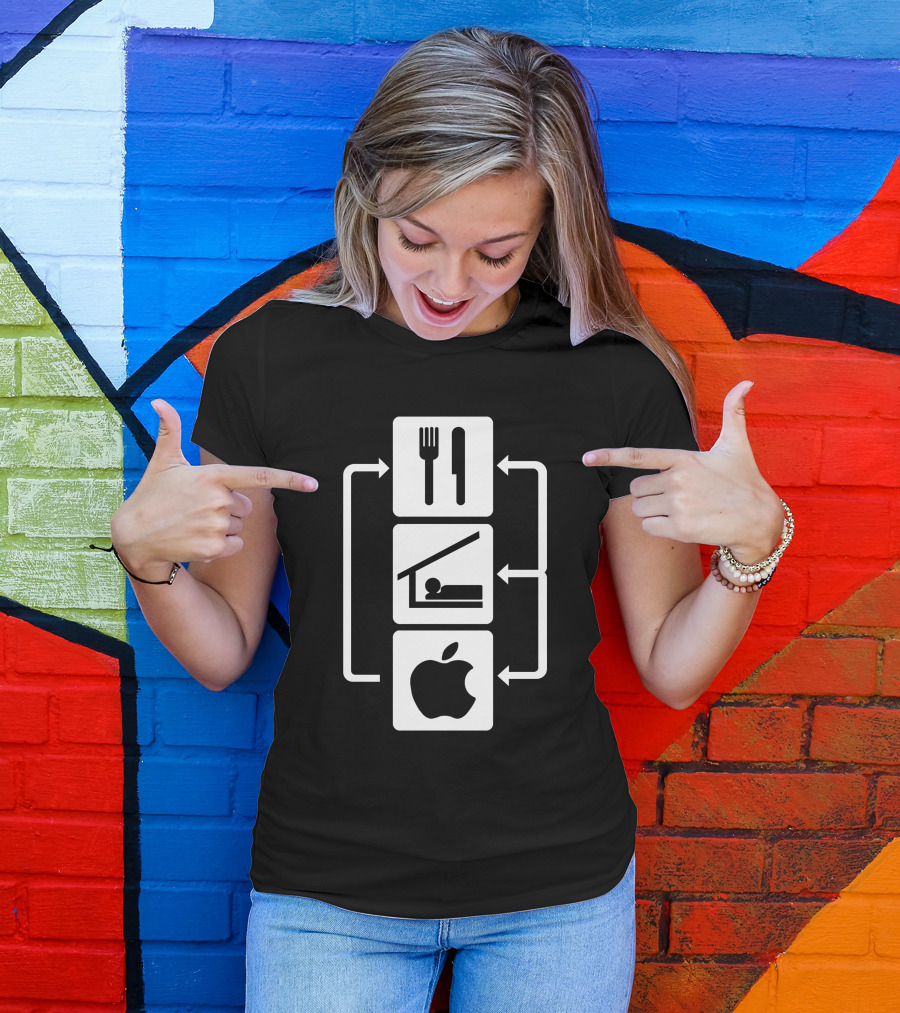Eat Sleep Apple Computer Web Design Routine Cycle T-Shirt