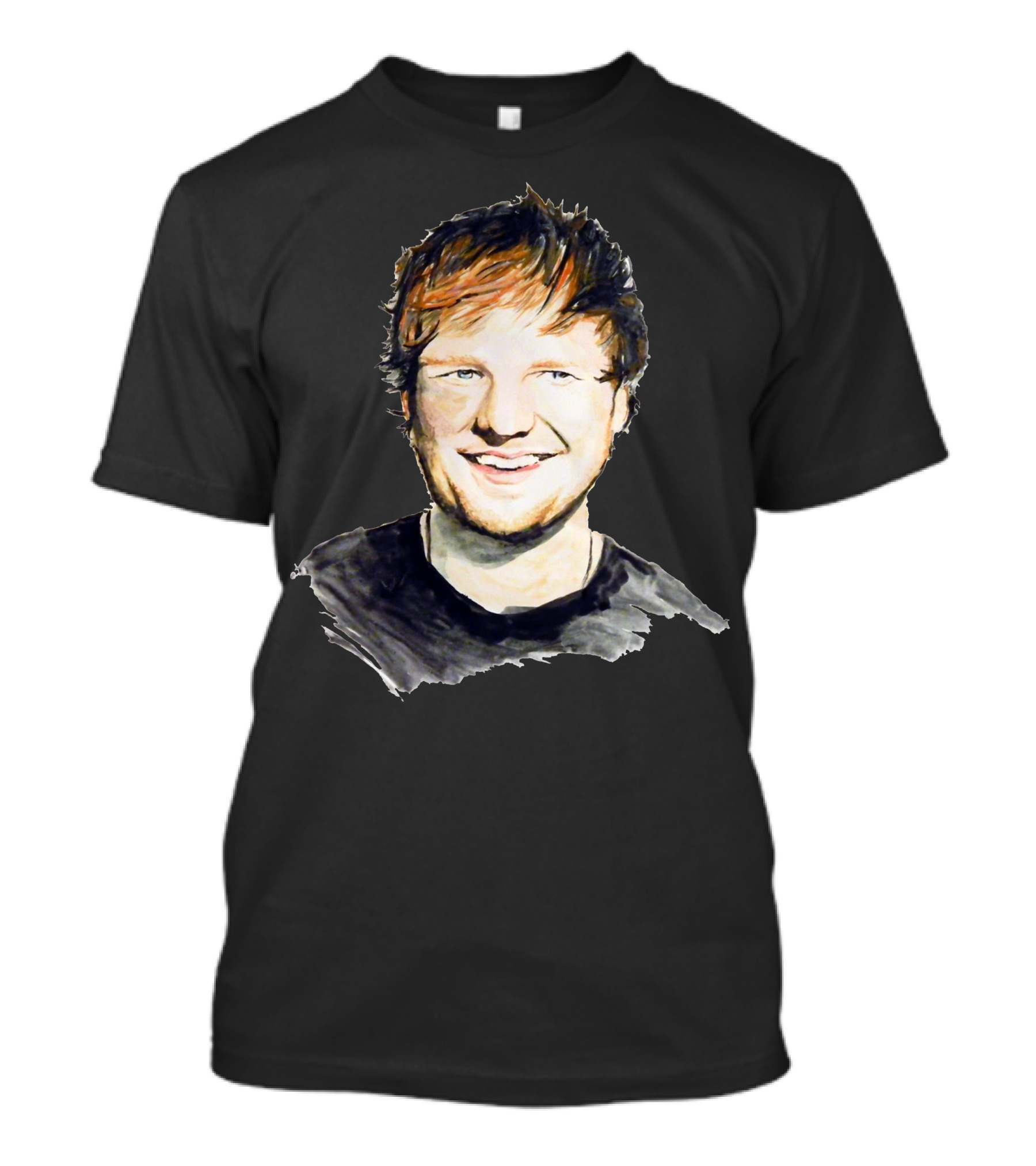 Ed Sheeran Smiley Face Portrait Illustration Realistic T-Shirt