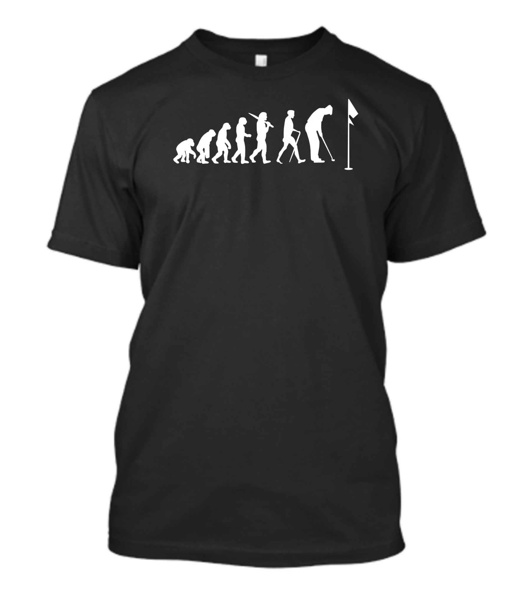 Evolution Of A Golfer Mens Black Golf Progression Flag T-Shirt
