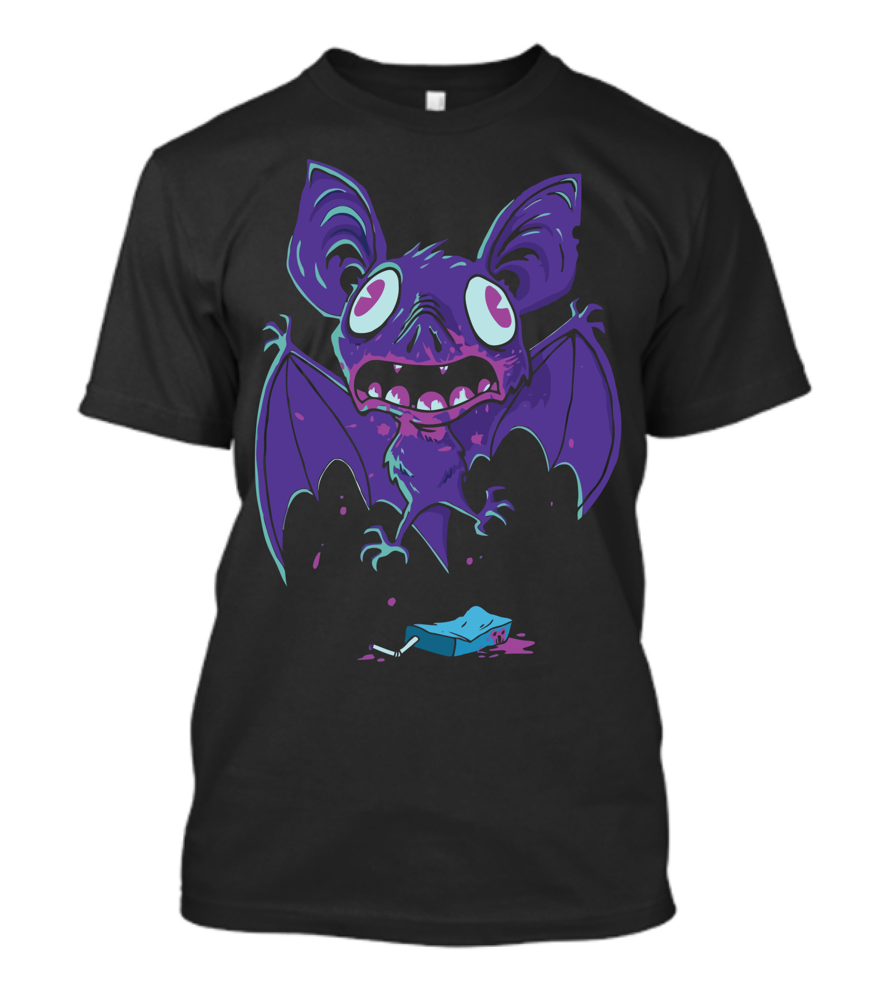 Fruit Bat Screaming With Bright Eyes And Cartoon Cigarette T-Shirt
