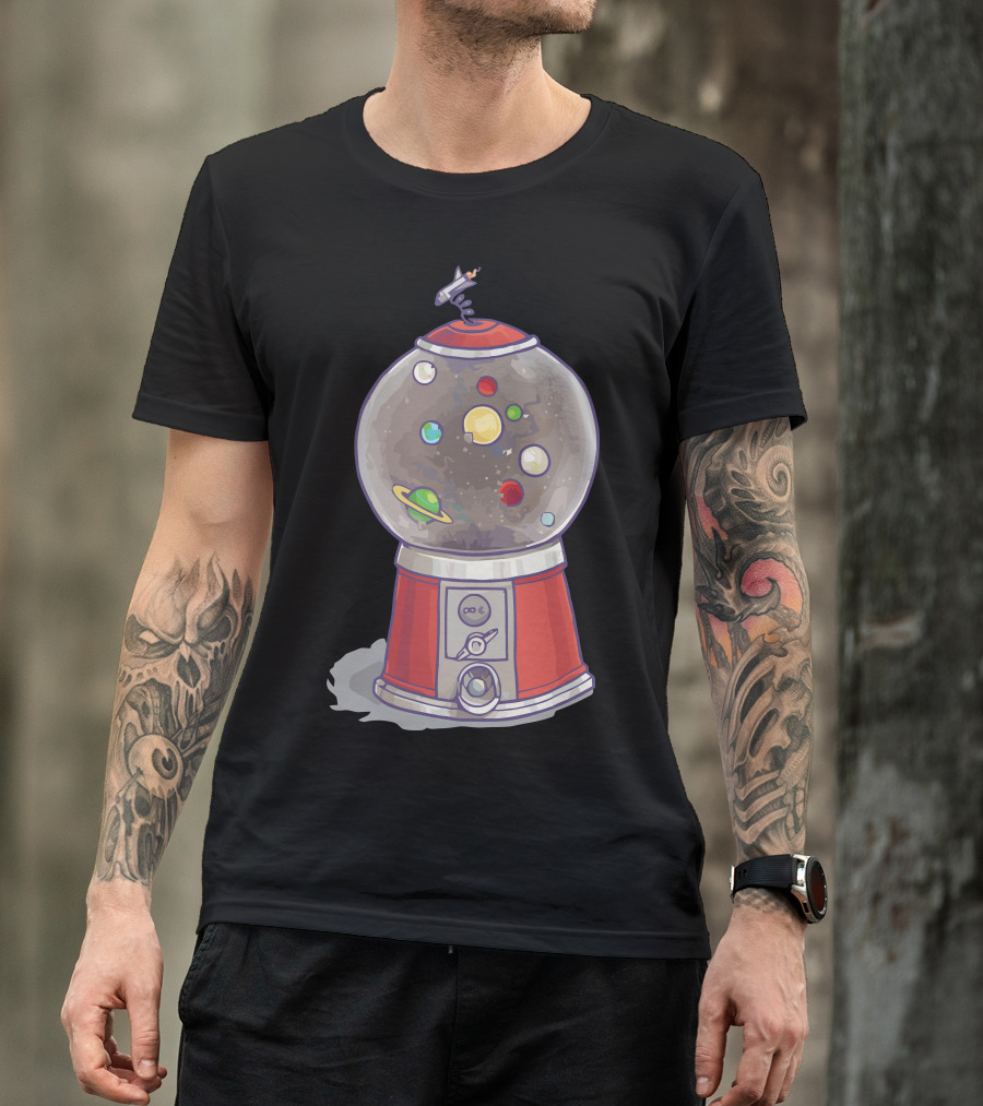 Galactic Gumtastic Cosmic Gumball Machine Universe Planets T-Shirt
