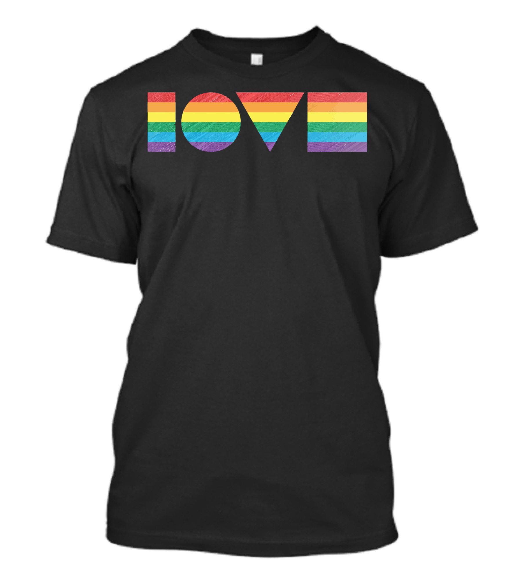 LOVE Geometric Pride Rainbow Shapes T-Shirt