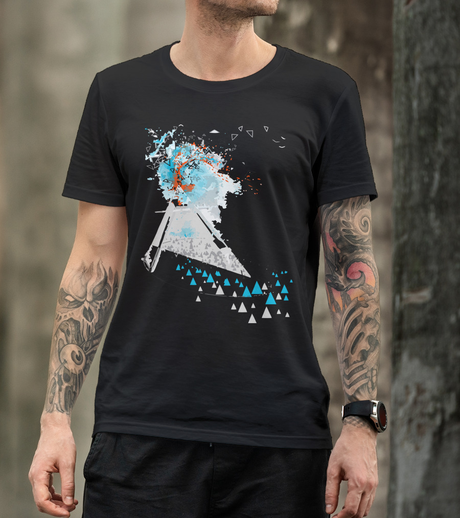 Geometry Blows Explosive Triangular Abstract Pattern Explosion T-Shirt