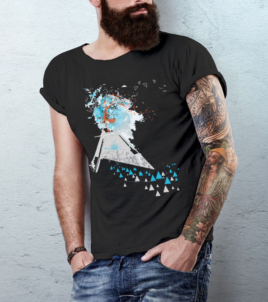 Geometry Blows Explosive Triangular Abstract Pattern Explosion T-Shirt