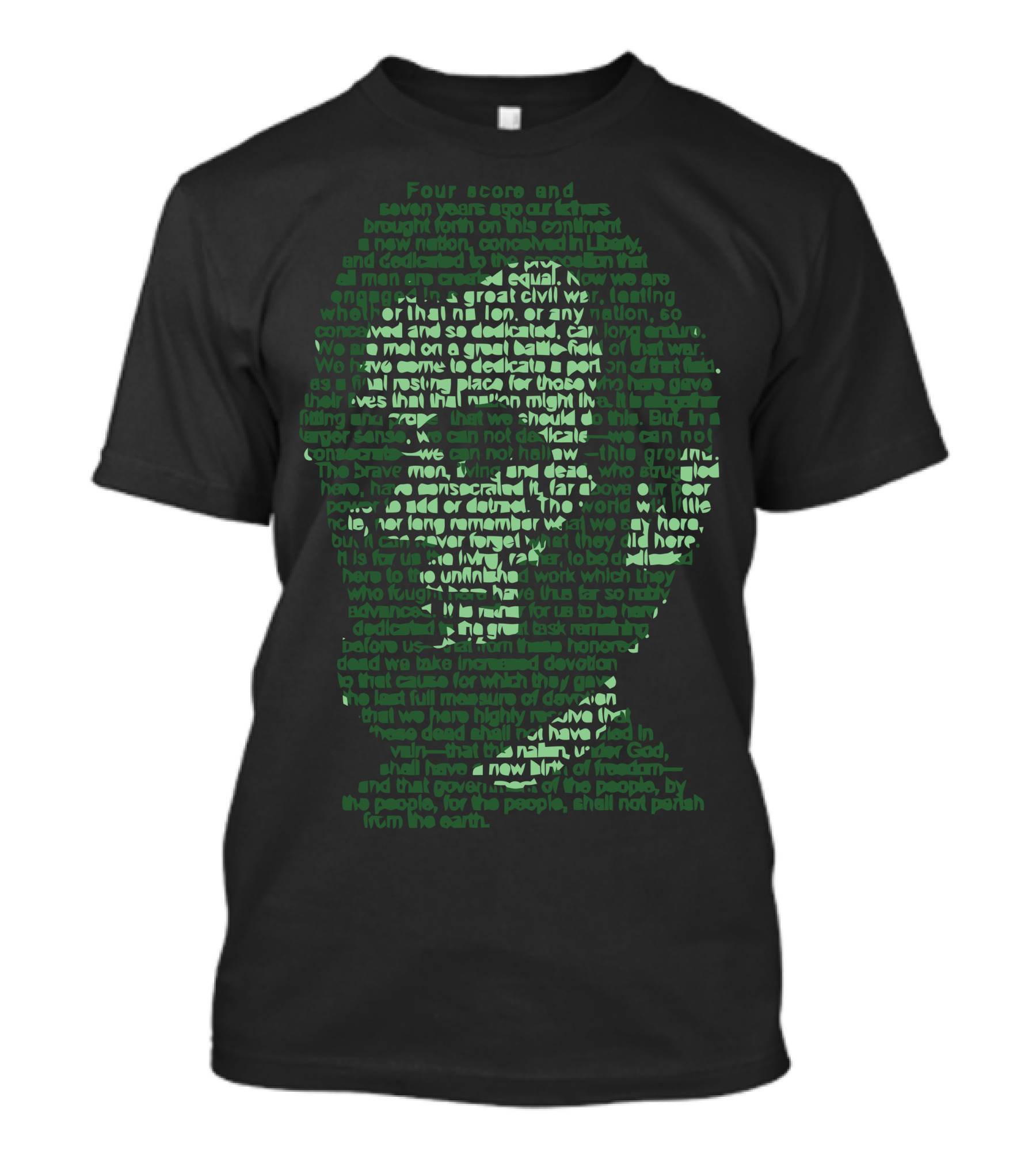 Gettysburg Address Four Score And Seven Years Ago Text T-Shirt