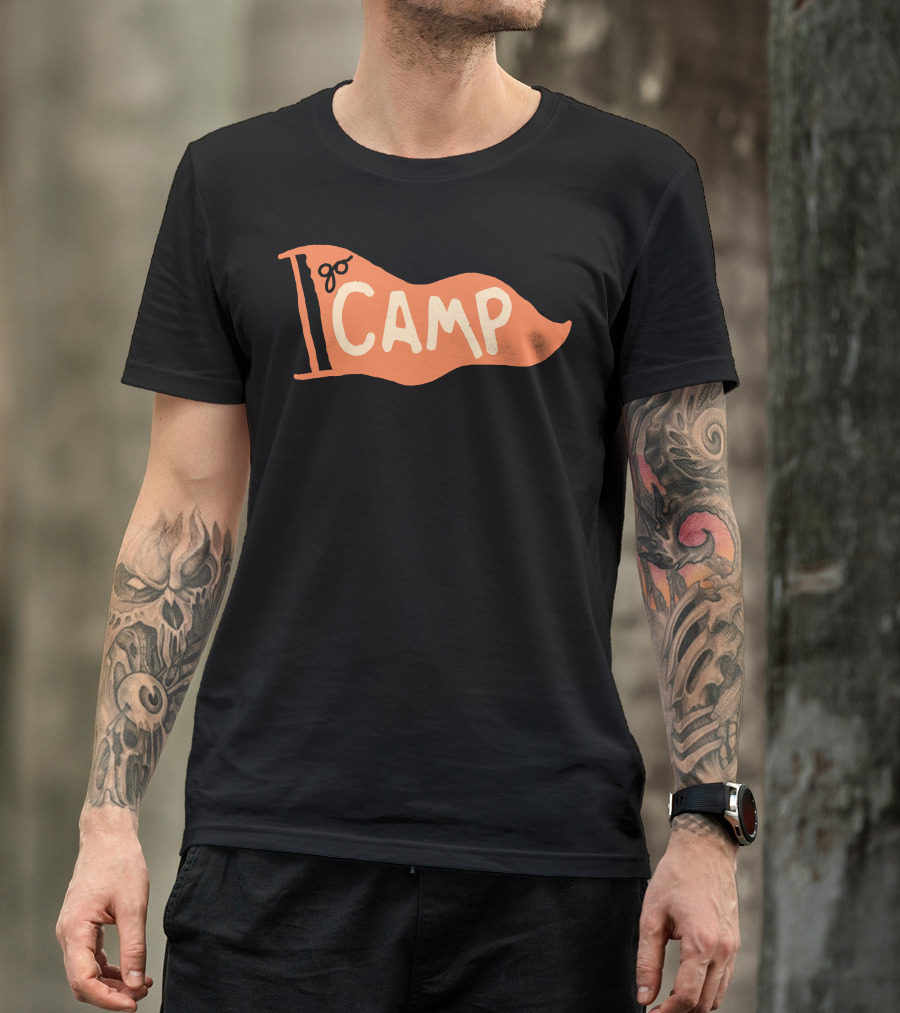 Go Camp Flag Adventure Vibes Camping Wanderlust T-Shirt