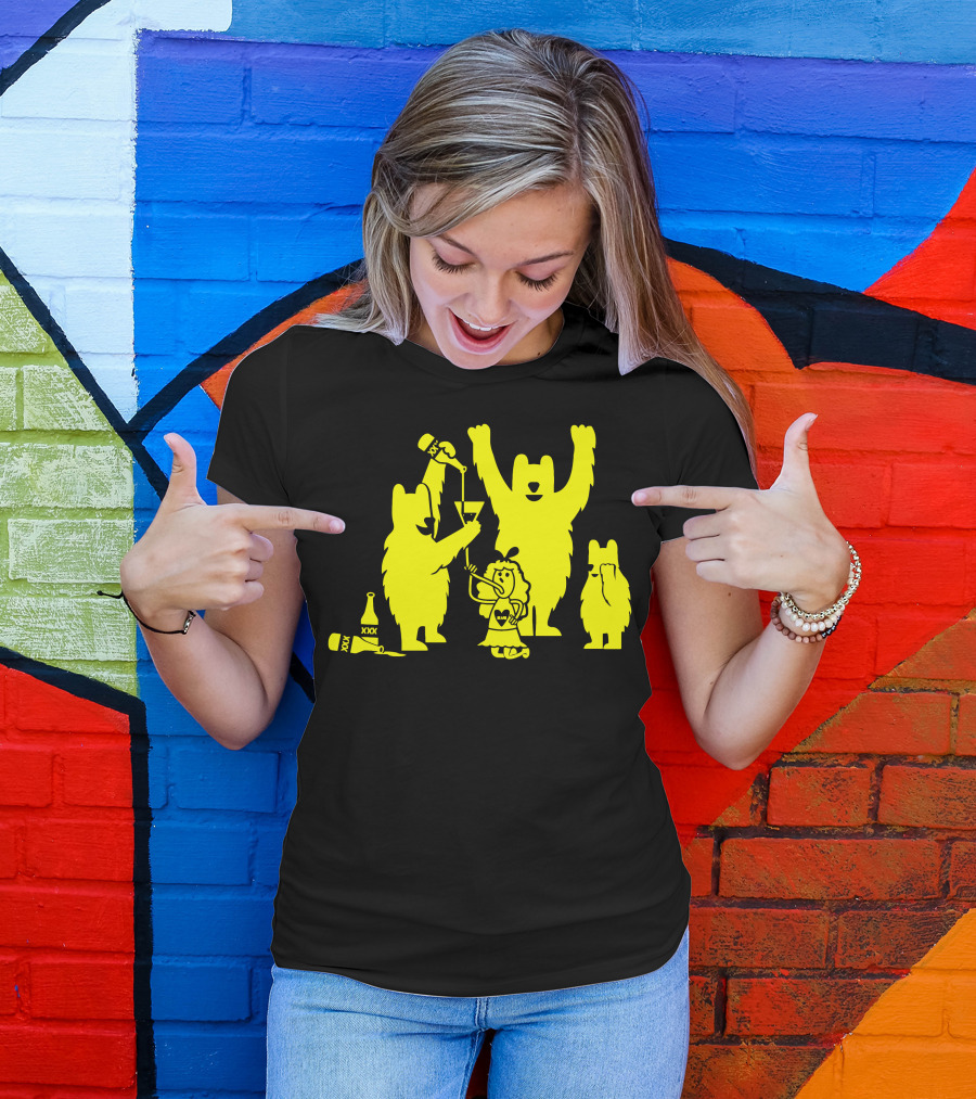 Goldilocks And The Three Beers With Yellow Bears And XXX Bottles T-Shirt