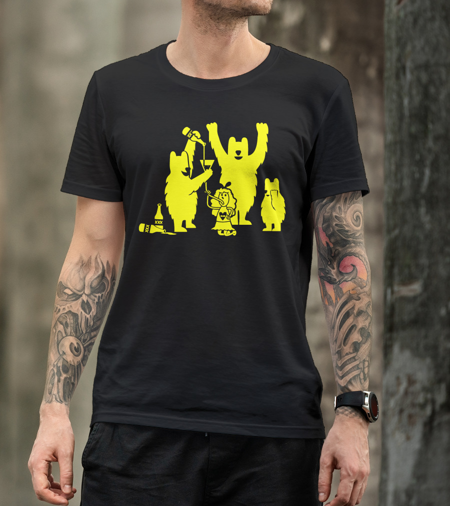 Goldilocks And The Three Beers With Yellow Bears And XXX Bottles T-Shirt