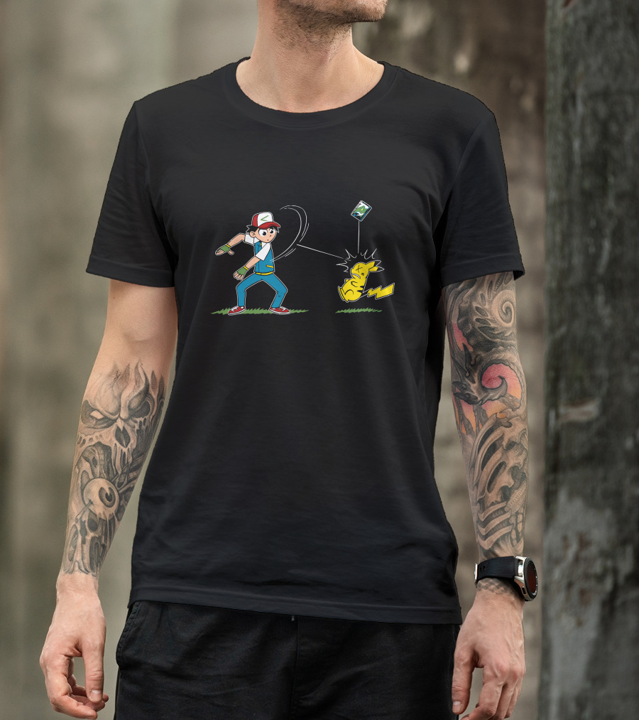 Pokémon Card Throwing Pikachu Capture T-Shirt