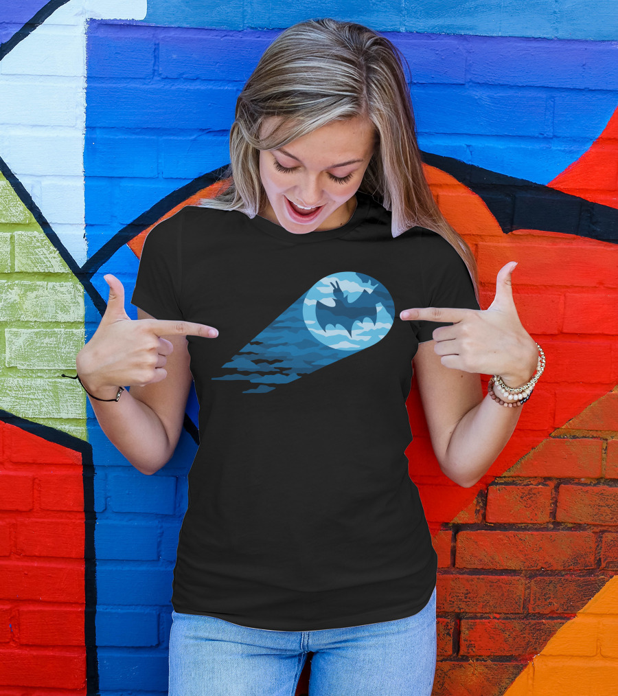 Gotham Bat Signal Cloud Shadows T-Shirt