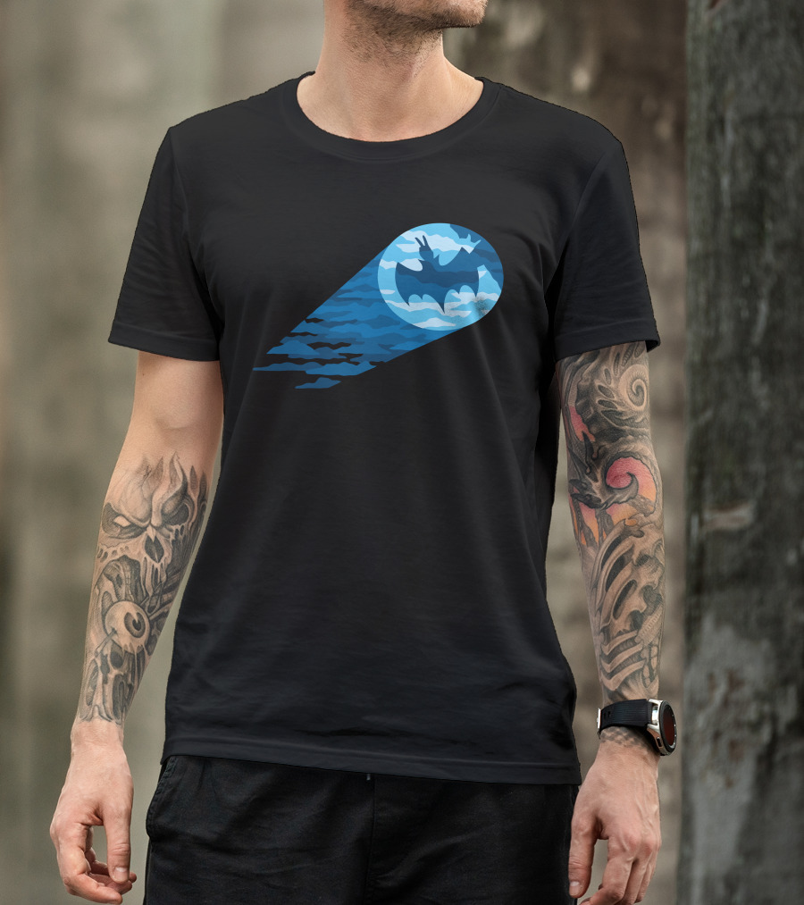 Gotham Bat Signal Cloud Shadows T-Shirt