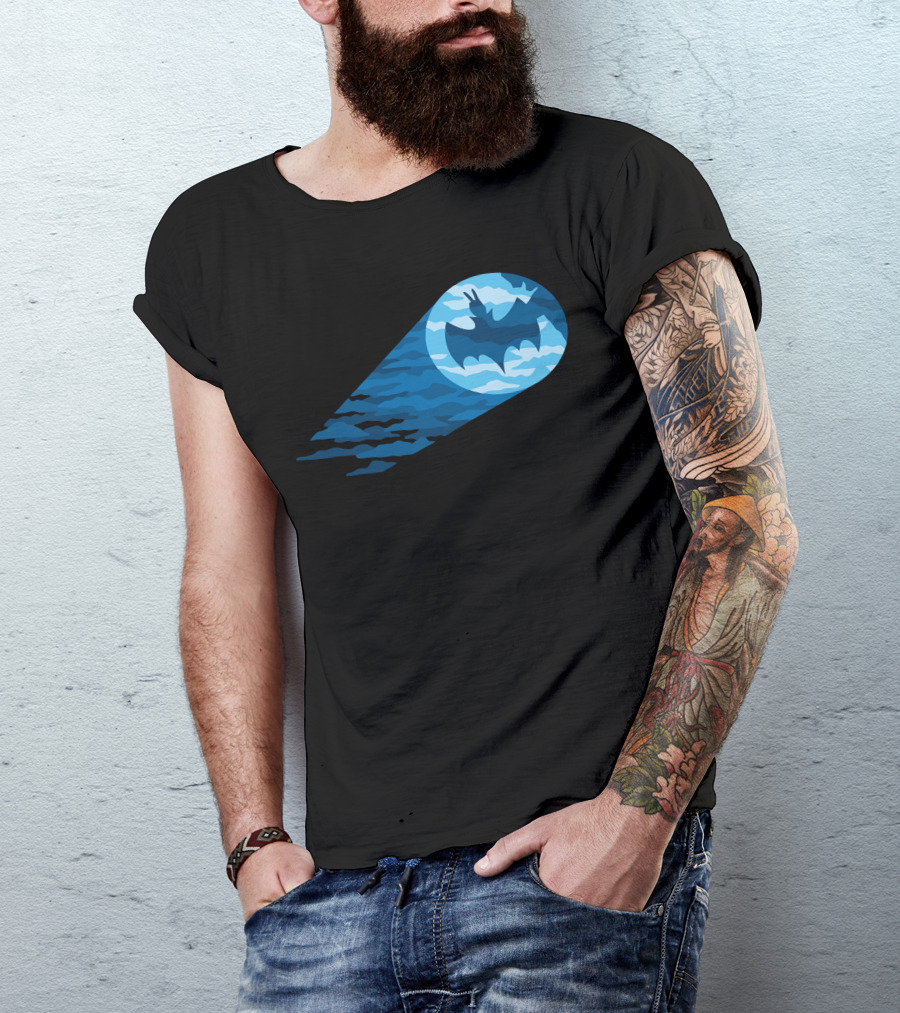 Gotham Bat Signal Cloud Shadows T-Shirt