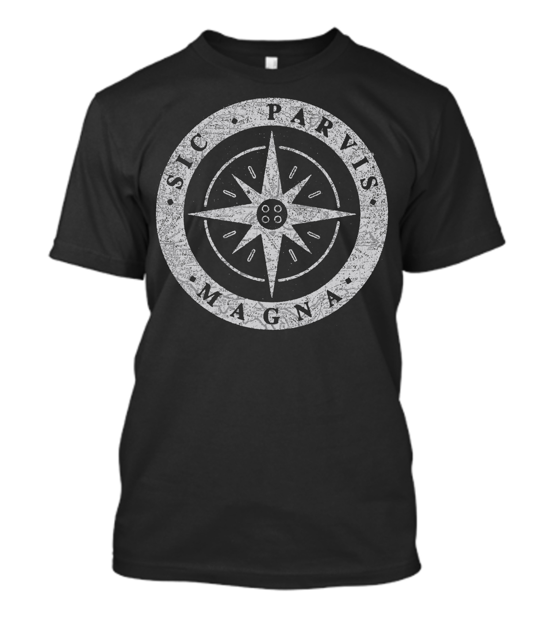 Sic Parvis Magna Compass Symbol Greatness From Small Beginnings T-Shirt