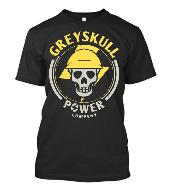 Greyskull Power Company Skull Hard Hat Bolt T-Shirt