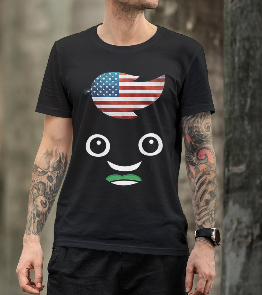 Guava Juice America Flag Hair Smile Face T-Shirt