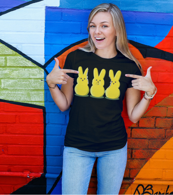 Guilty Peeps Yellow Marshmallow Bunnies With Bite Marks T-Shirt