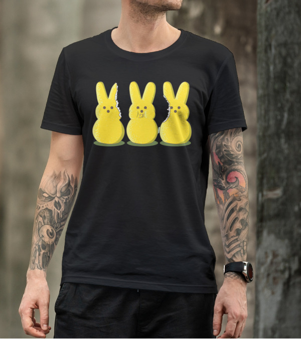 Guilty Peeps Yellow Marshmallow Bunnies With Bite Marks T-Shirt