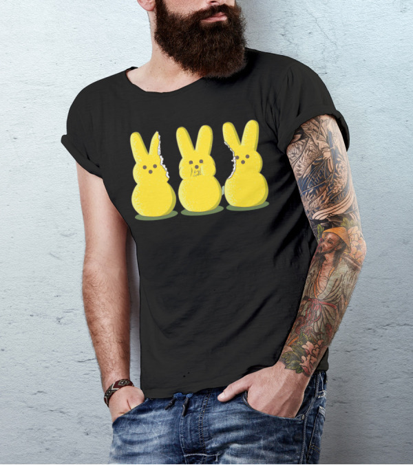 Guilty Peeps Yellow Marshmallow Bunnies With Bite Marks T-Shirt