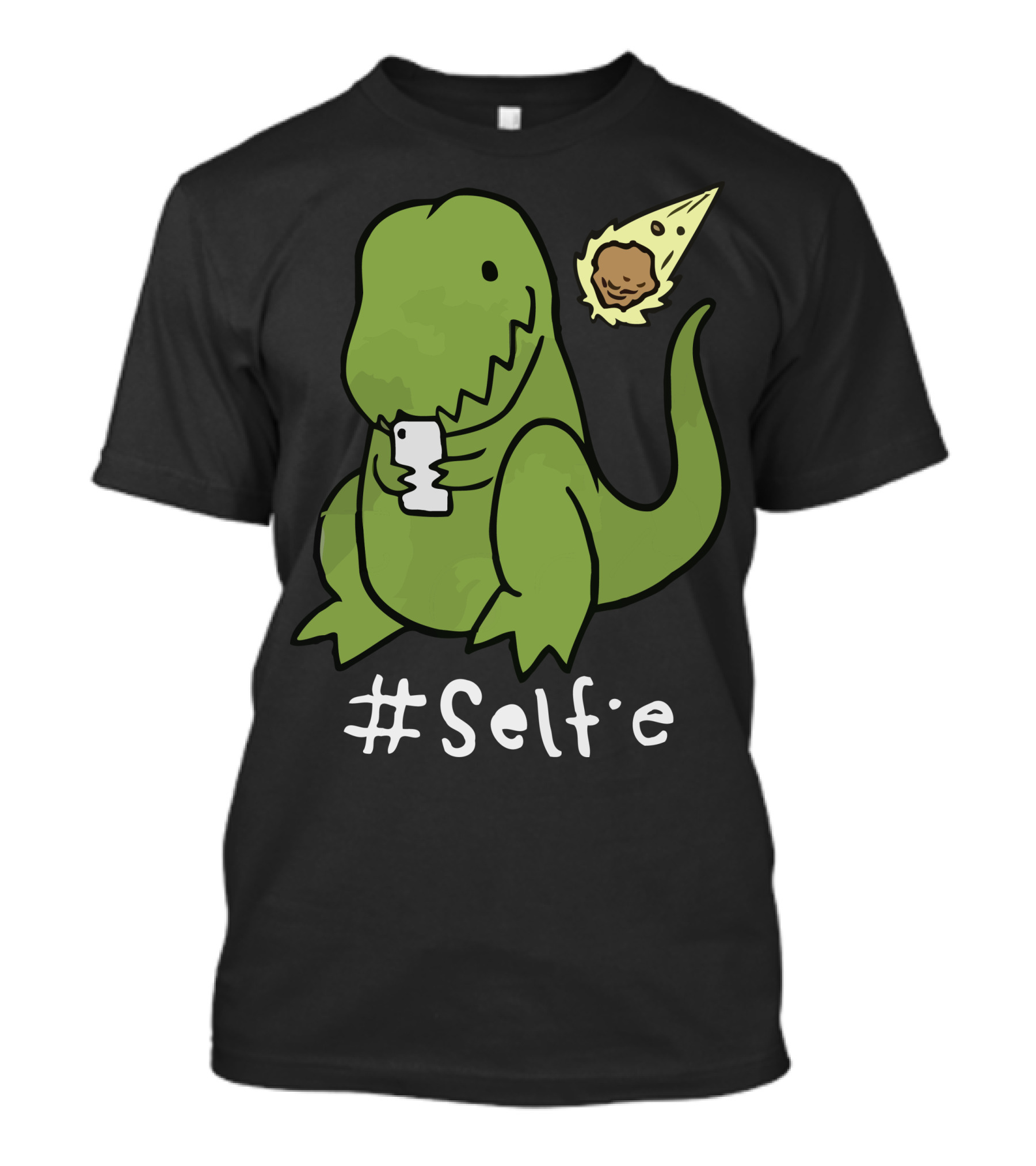Selfie Dinosaur Meteor Moment T-Shirt