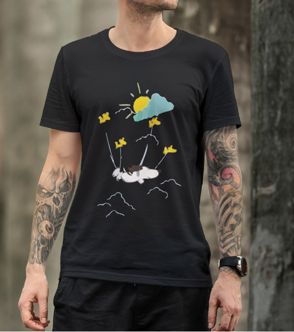 He Can Fly Snoopy And Woodstock Cloud Adventure T-Shirt