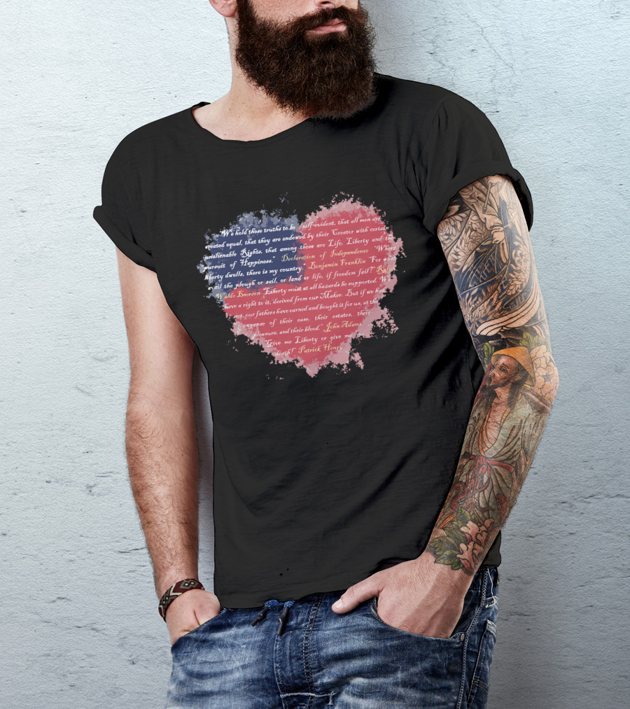 Heart Of Liberty Life Liberty Pursuit Of Happiness Give Me Liberty Or Give Me Death T-Shirt