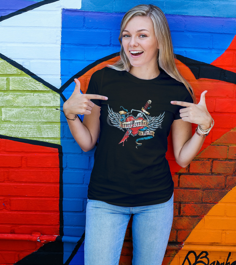 Heartbreaker To Die For Winged Heart With Sword And Snake T-Shirt