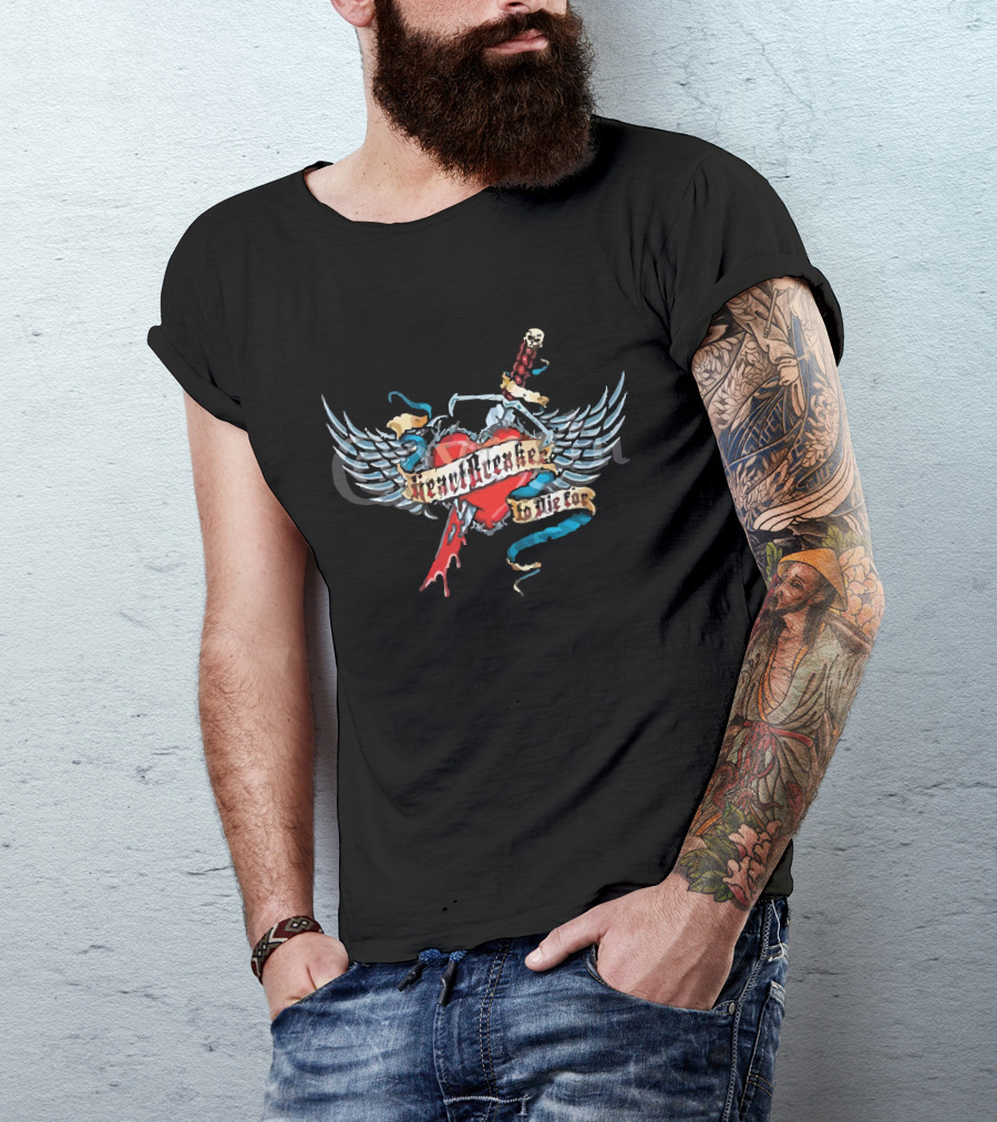 Heartbreaker To Die For Winged Heart With Sword And Snake T-Shirt