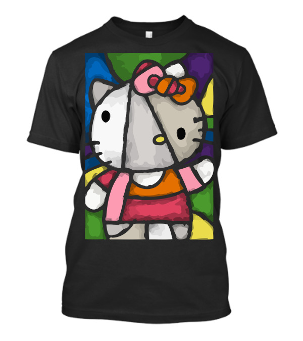 Hello Picasso Kitty Stained Glass T-Shirt
