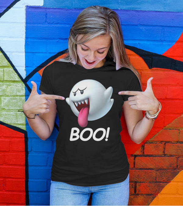 BOO Super Mario Ghost Character Ghostly Surprise T-Shirt