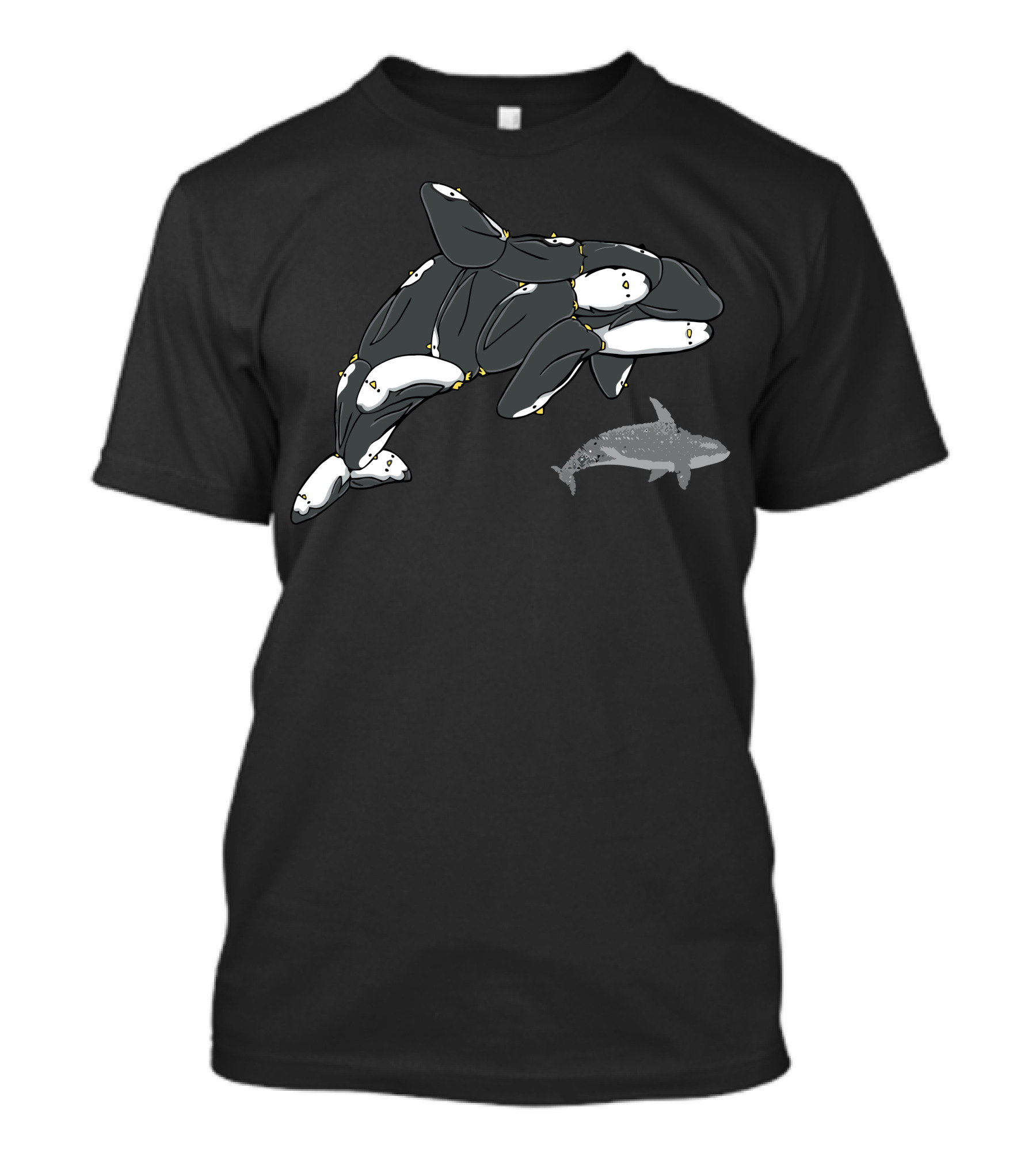 Penguin Illusion Hold Still Guys Dolphin Whale Formation T-Shirt