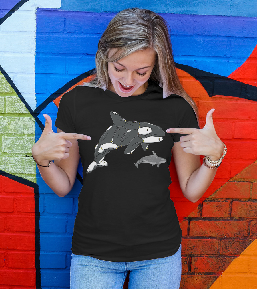 Penguin Illusion Hold Still Guys Dolphin Whale Formation T-Shirt