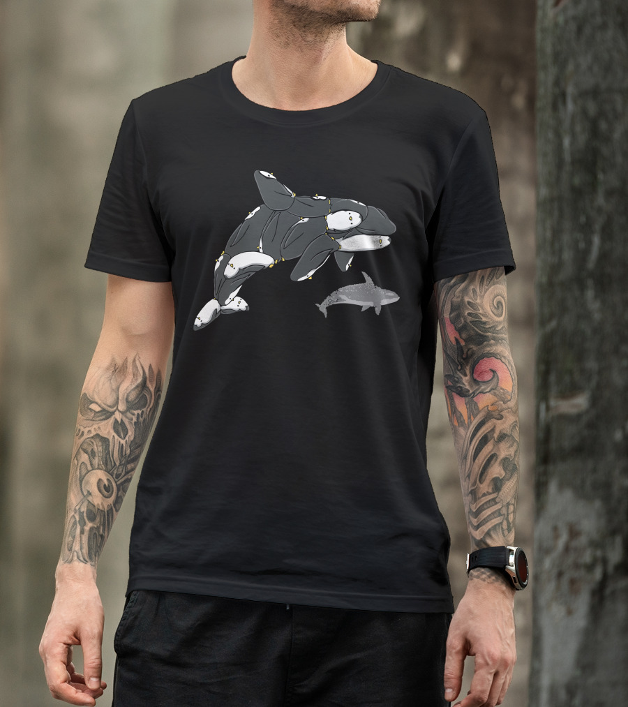 Penguin Illusion Hold Still Guys Dolphin Whale Formation T-Shirt