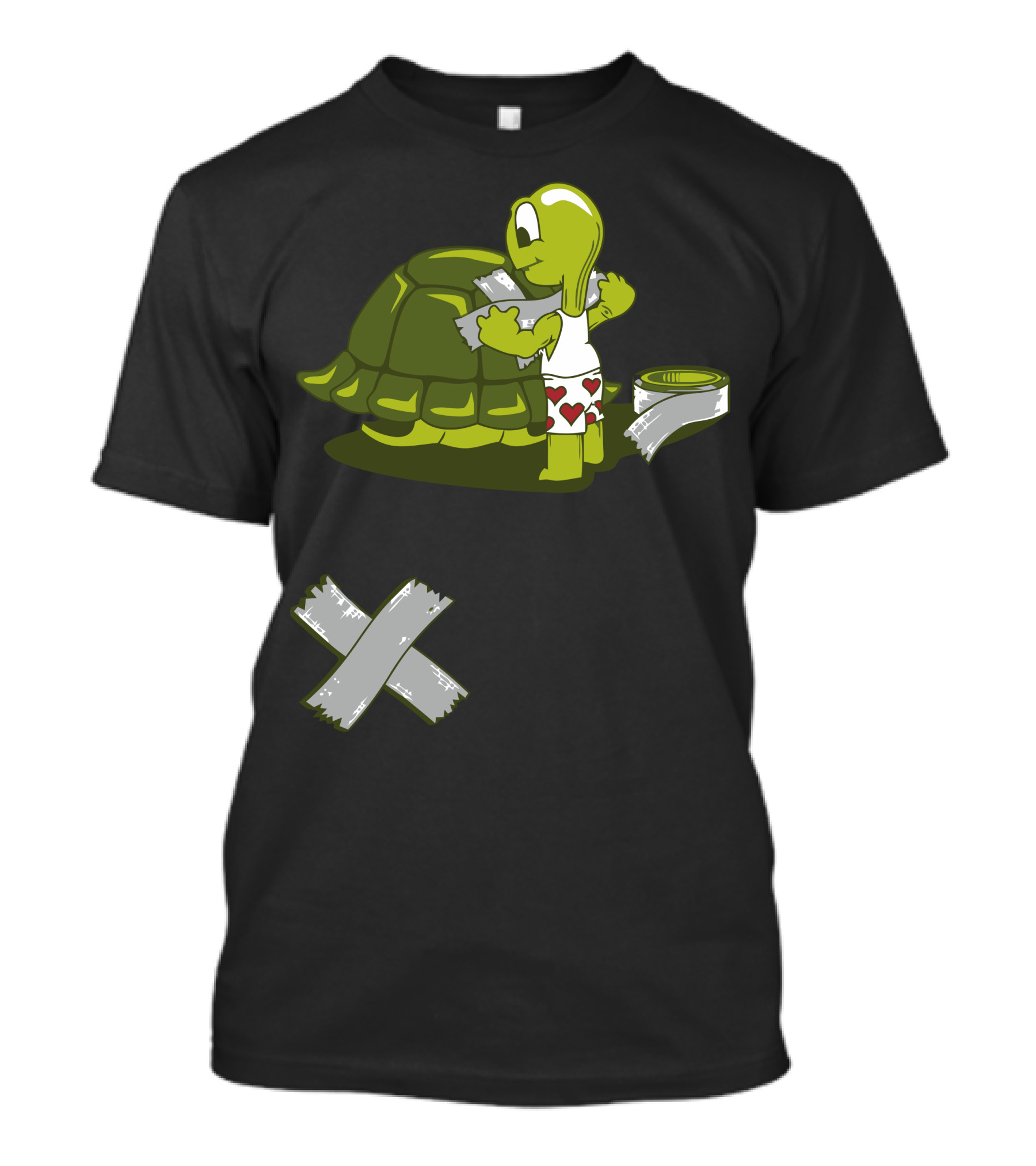 Turtle Tape Fixing Shell With Duct Tape Hearts Shorts T-Shirt