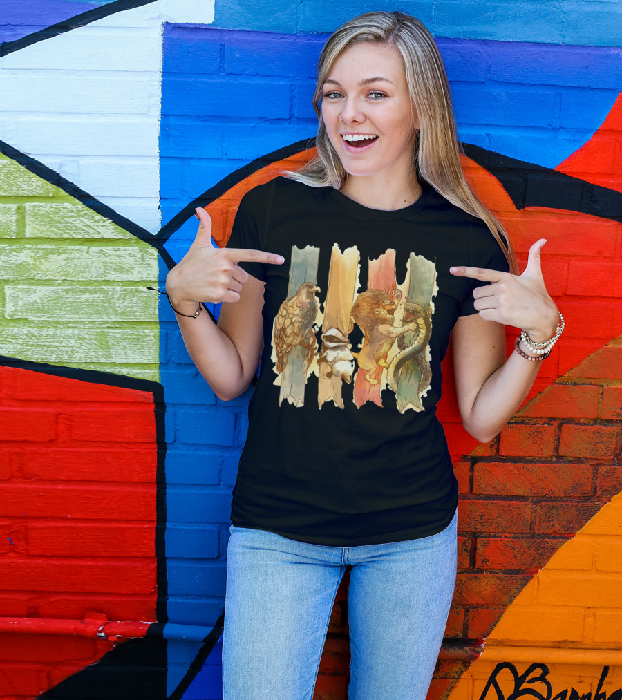 Lion Badger Eagle Snake Stripes House Brawl T-Shirt