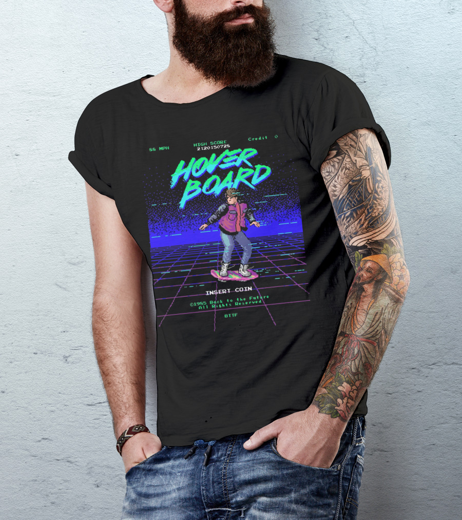 HOVER BOARD 1985 Back To The Future INSERT COIN BTTF T-Shirt