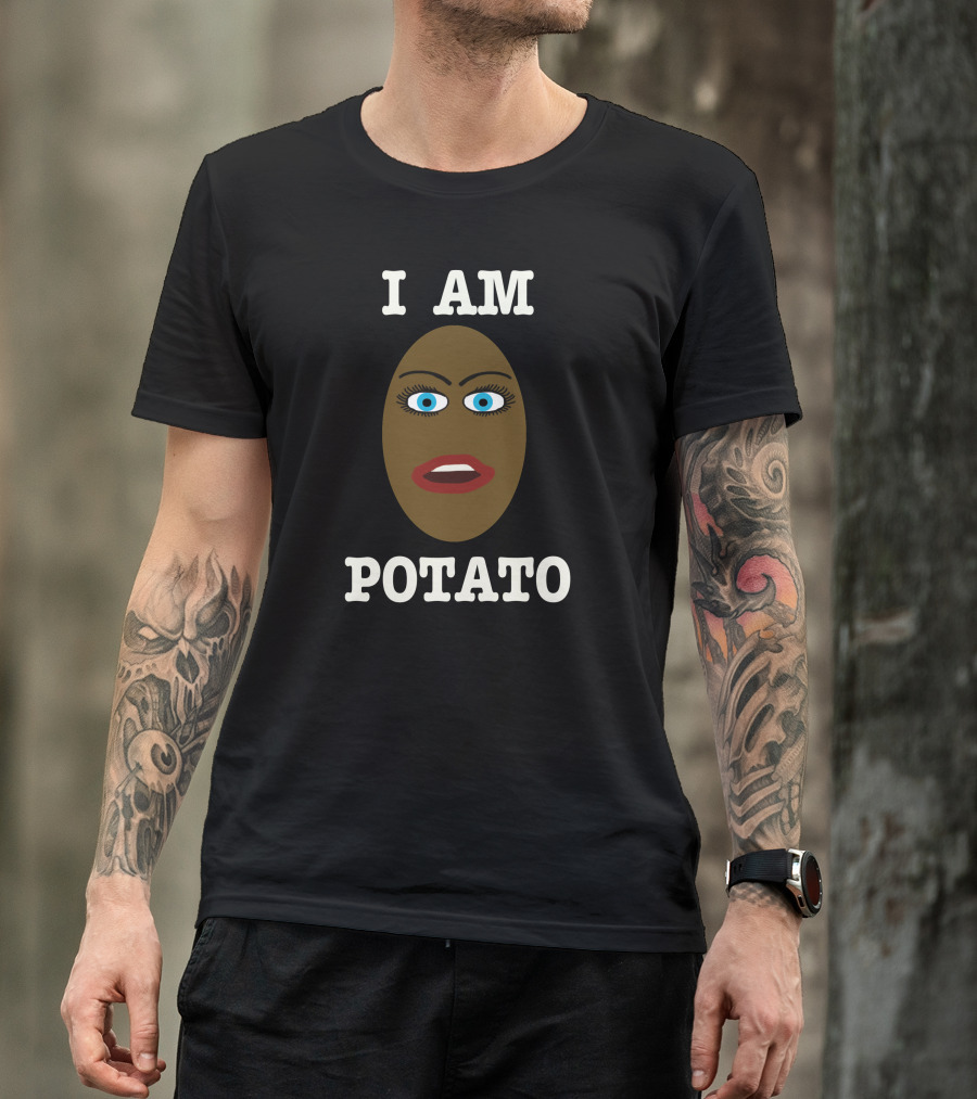 I Am Potato Face With Blue Eyes And Red Lips T-Shirt