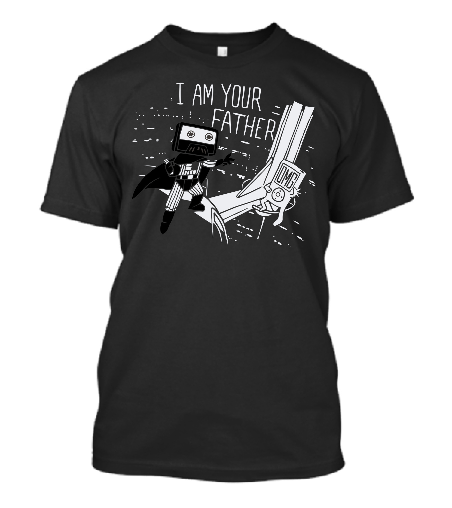 I Am Your Father Cassette With OMG Cassette Tape Scene T-Shirt