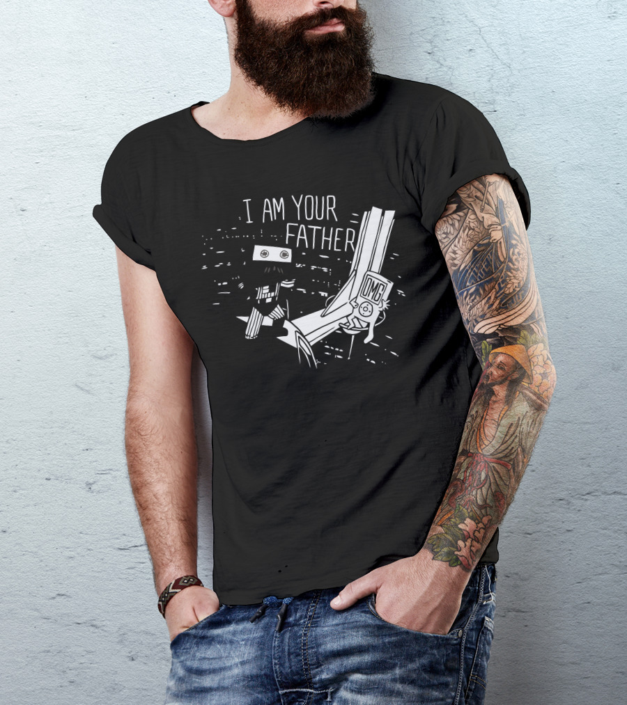 I Am Your Father Cassette With OMG Cassette Tape Scene T-Shirt