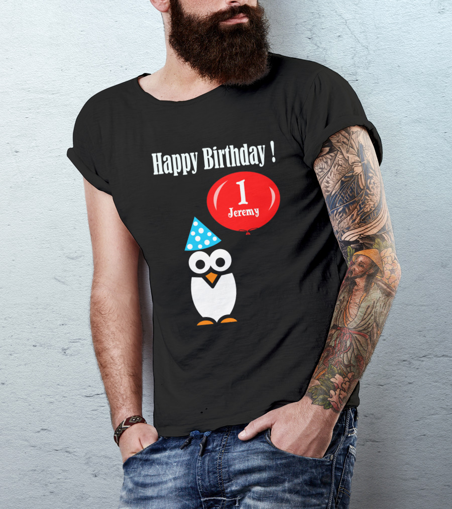 Happy Birthday Penguin 1 Jeremy Balloon T-Shirt