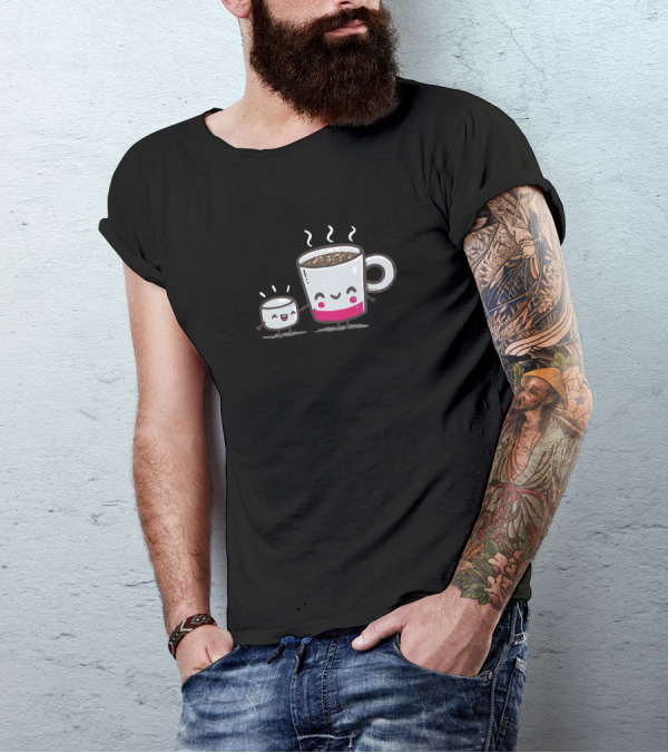 Happy Hot Cocoa Cup With Marshmallow Buddy T-Shirt
