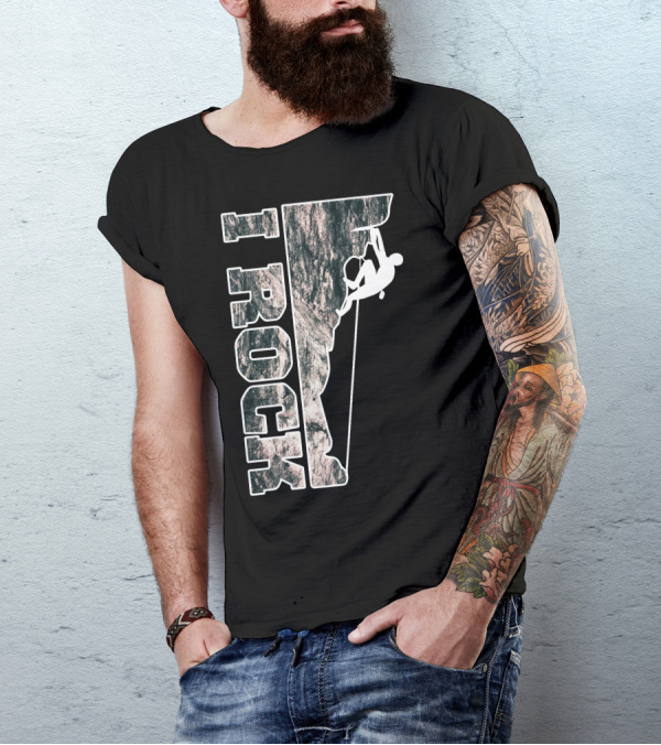 I Rock Climbing Silhouette Rugged Adventure T-Shirt