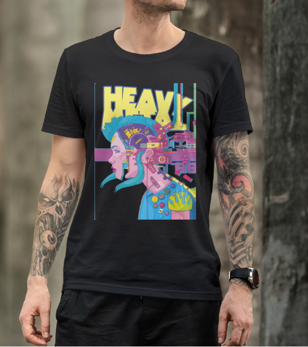 HEAVY 264 388 Pilot 0101 Cyberpunk Futuristic T-Shirt