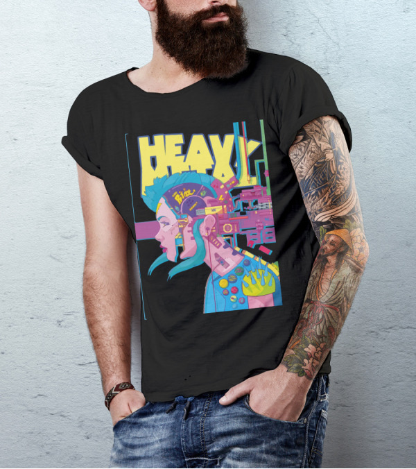 HEAVY 264 388 Pilot 0101 Cyberpunk Futuristic T-Shirt